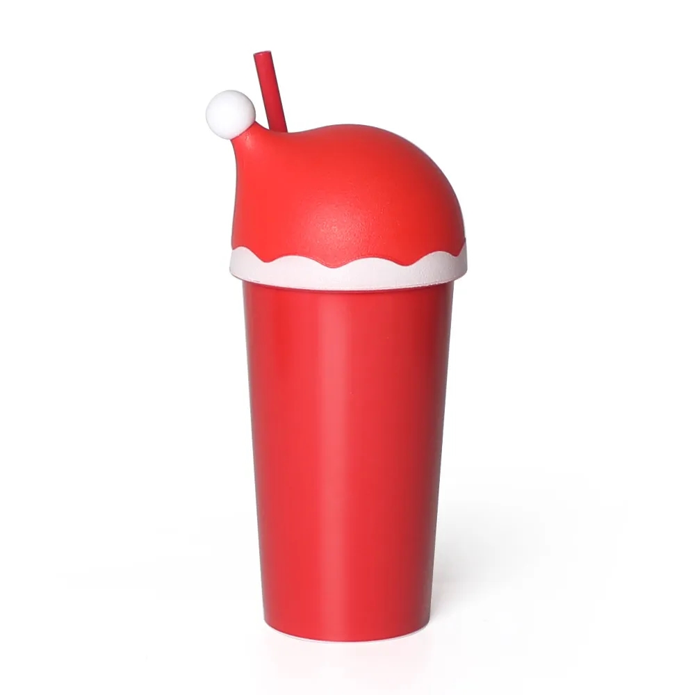 Customized Christmas hat plastic cup 3