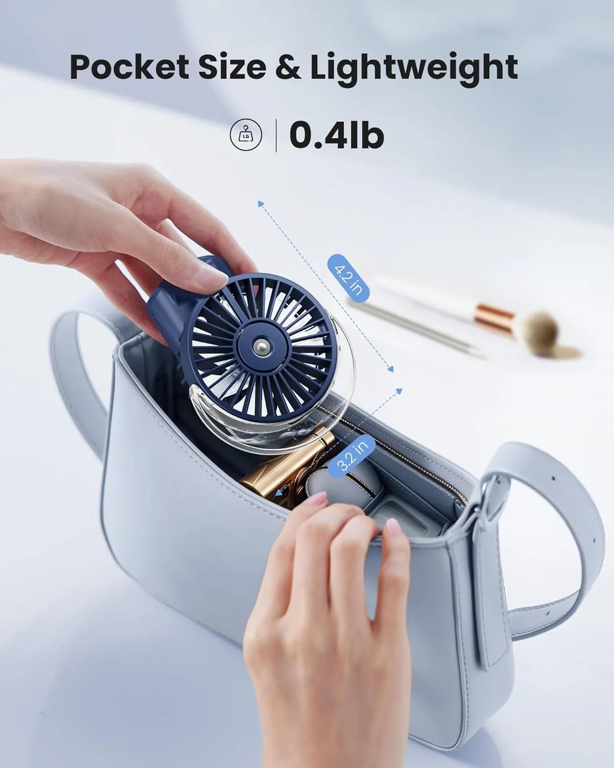 USB Rechargeable Foldable Fan with Real-Time Electricity Display 4