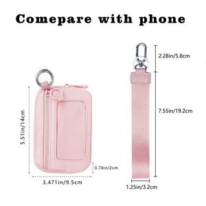 Women Mini Zip Around Wristlet Keychain Wallet 3