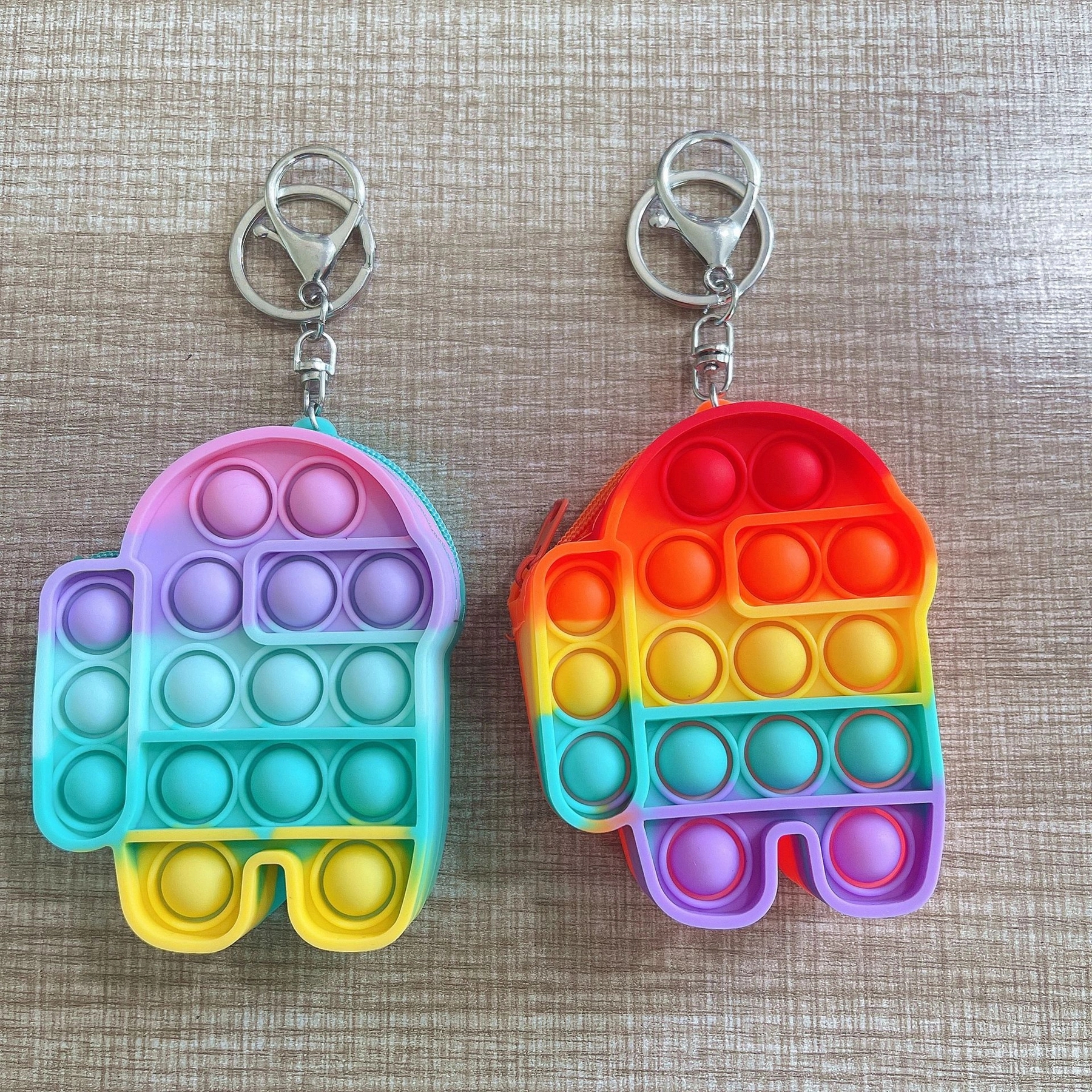 Astronaut Silicone Bubble Sensory Toy Wallet Coin Purse 4
