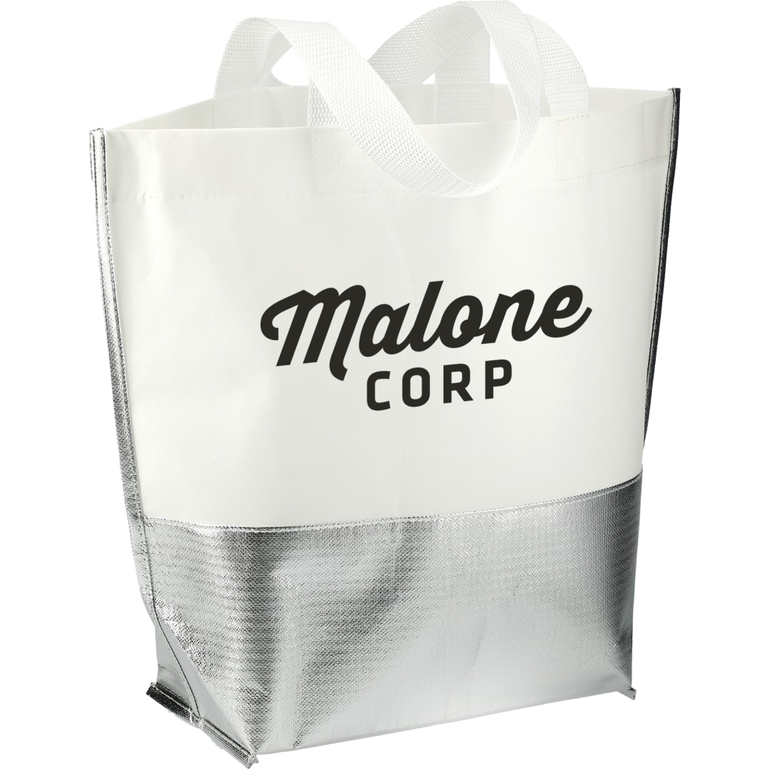 Large Laminated Metallic Bottom Tote 5