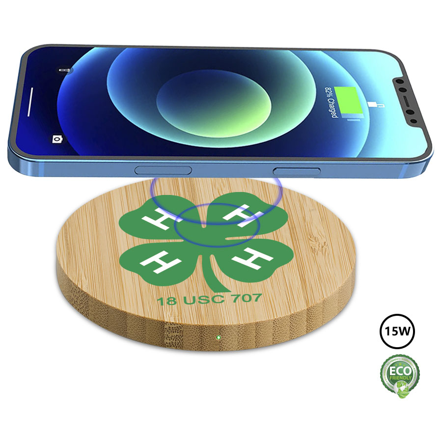 Bamboo Eco-Friendly 15W Wireless Charger 7