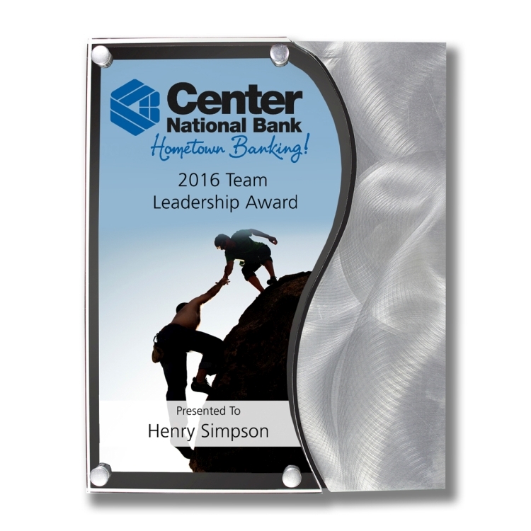 Vantage Plaque w/Curved Accent - Laser Engraved - (8" x 10") 6