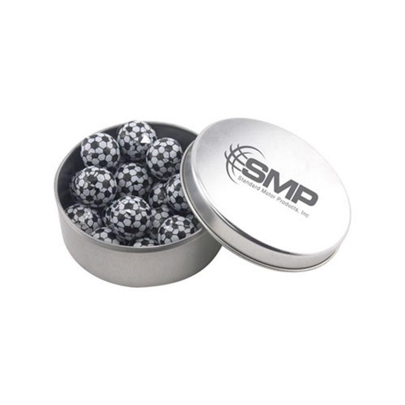 Round Tin with Chocolate Soccer Balls 2