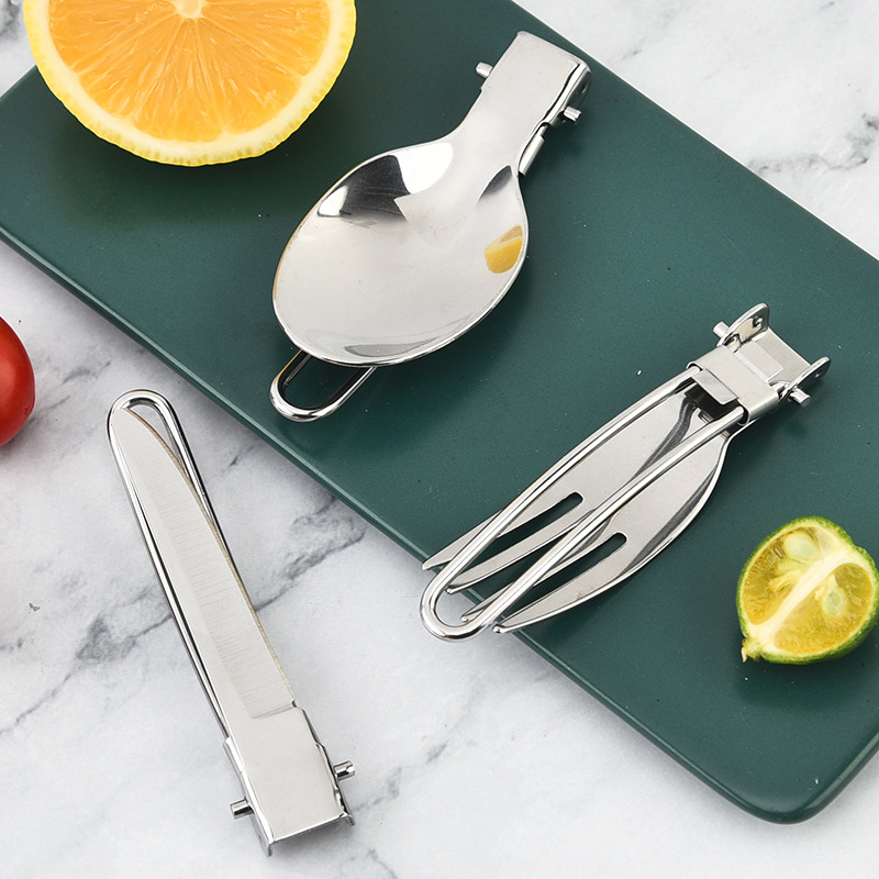 304 Stainless Steel Camping Folding Cutlery Set 2