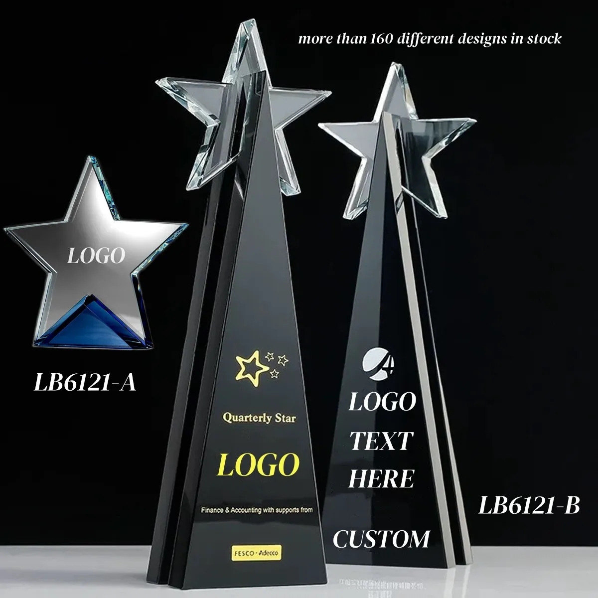 Winner Trophy Star Crystal Award Custom 2