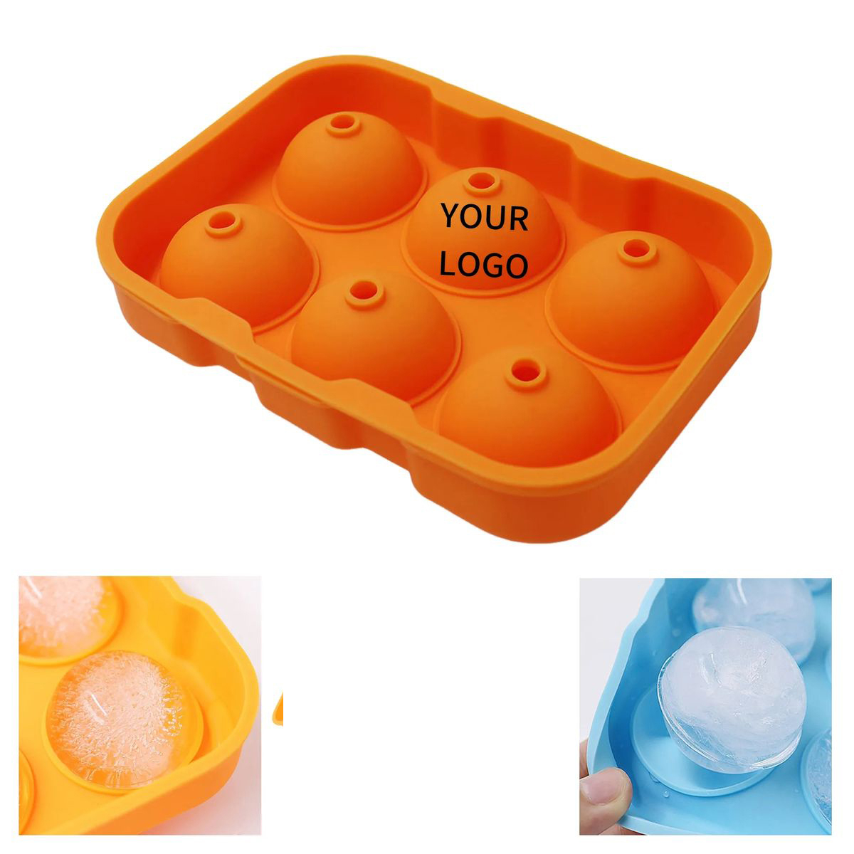 Flexible Silicone Ice Ball Tray for Freezers 2