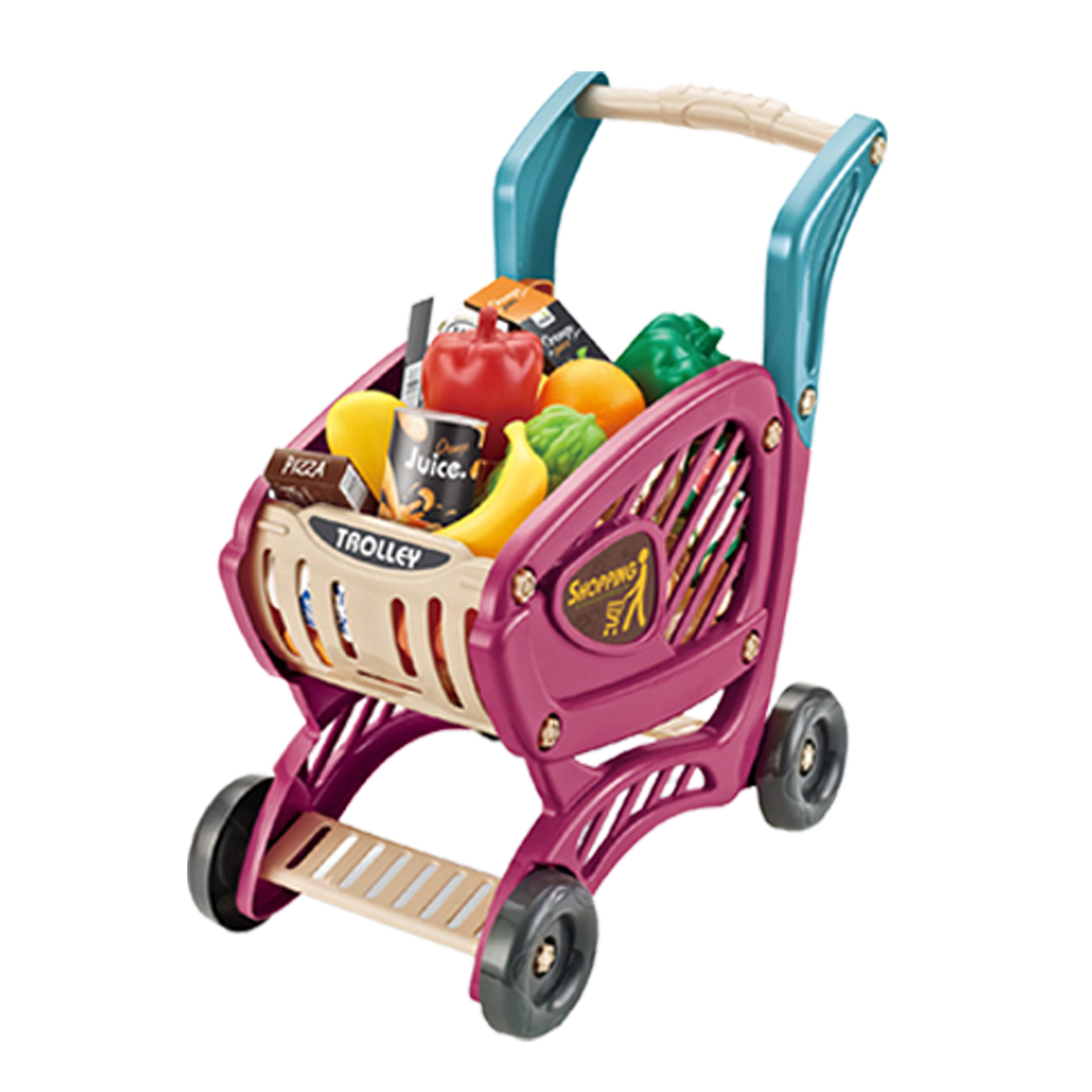 42pcs Kids Shopping Cart Toy Set 7