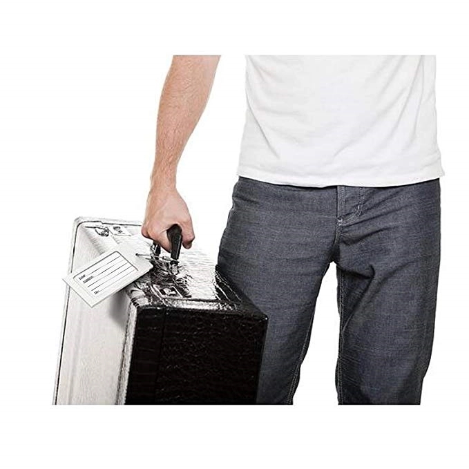 Aluminum Metal Travel Luggage Tag with Wire Loop Closure 8