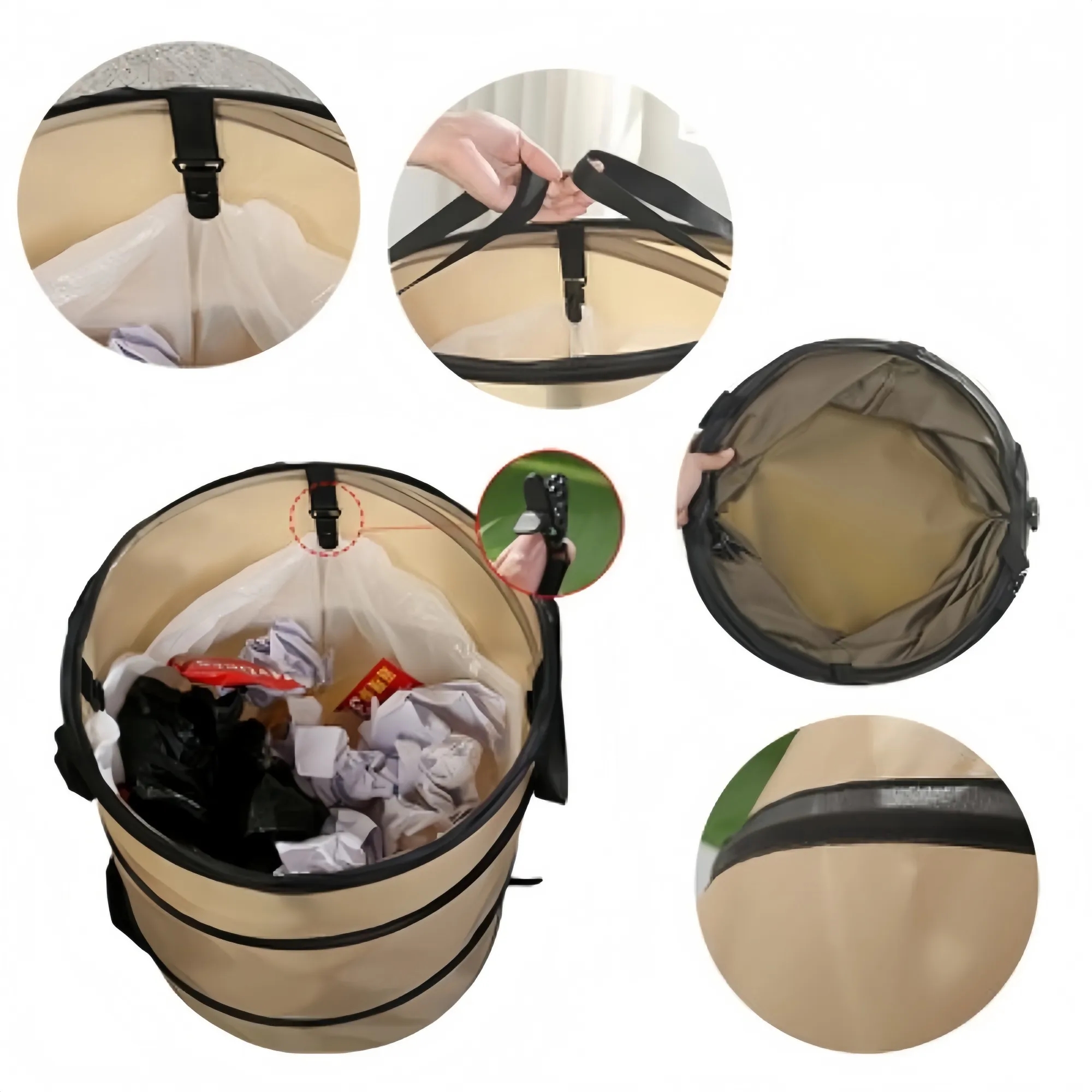 37L Collapsible Camping Trash Can - Outdoor Garbage Bin 3