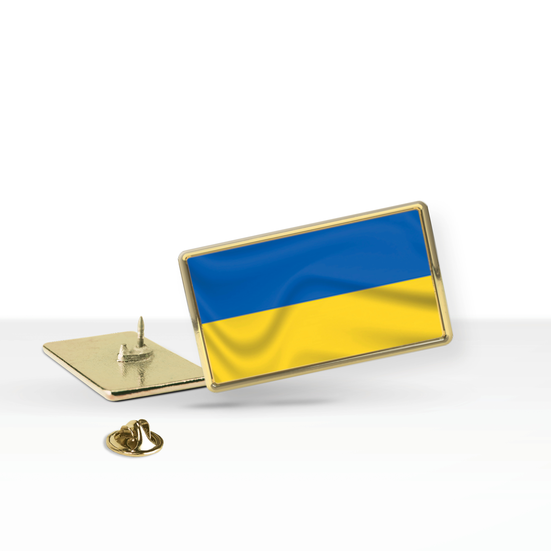 Support Ukraine Express Lapel Pin (0.875 x 0.5 in Rectangle) 2