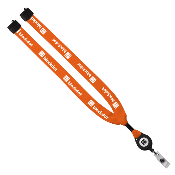 3/4" Cotton Lanyard with Metal Crimp & Retractable Badge Reel 7