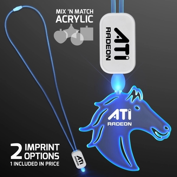 LED Neon Lanyards with Acrylic Horse Pendant 1