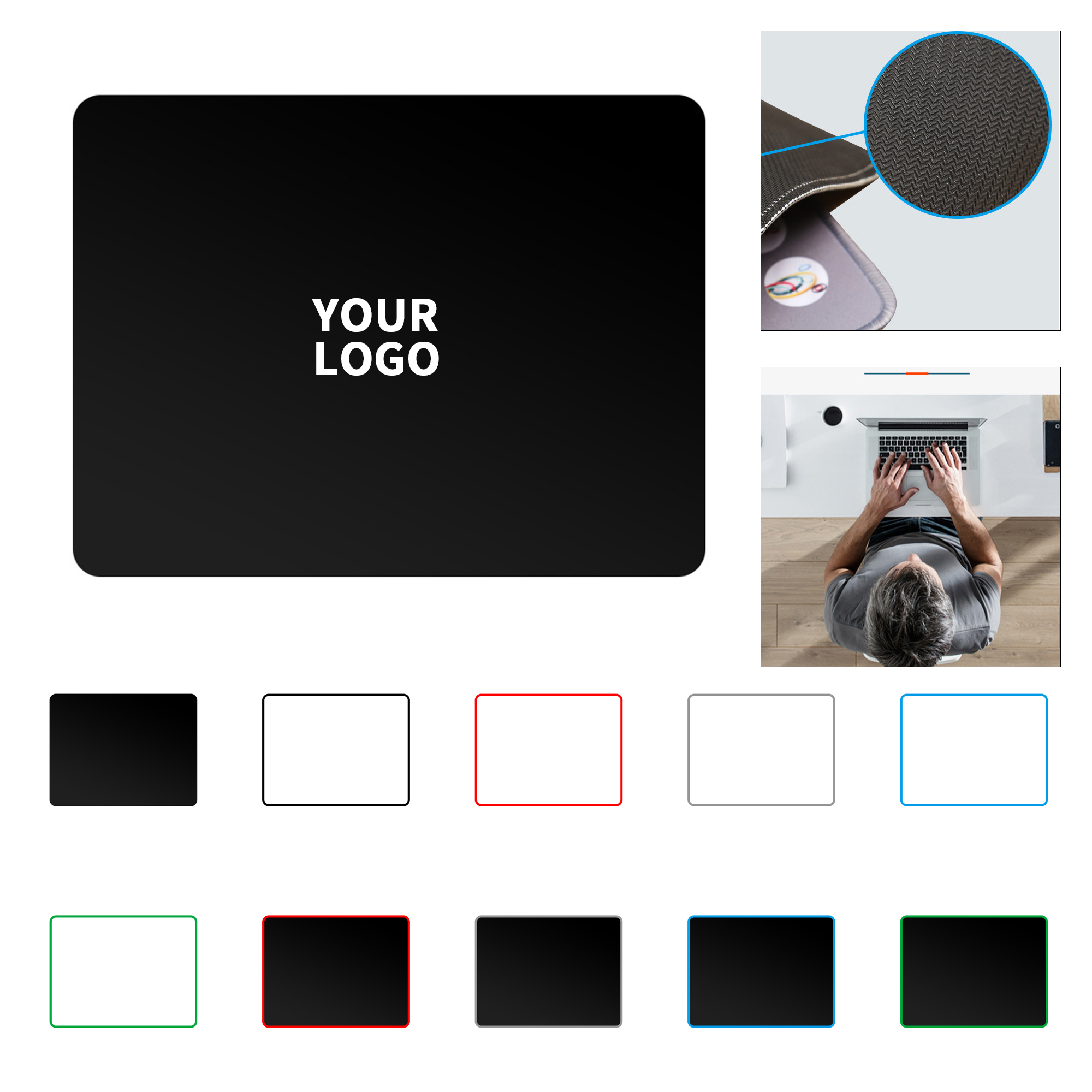 Non Slip Rubber Mouse Pad With Stitched Edge 6