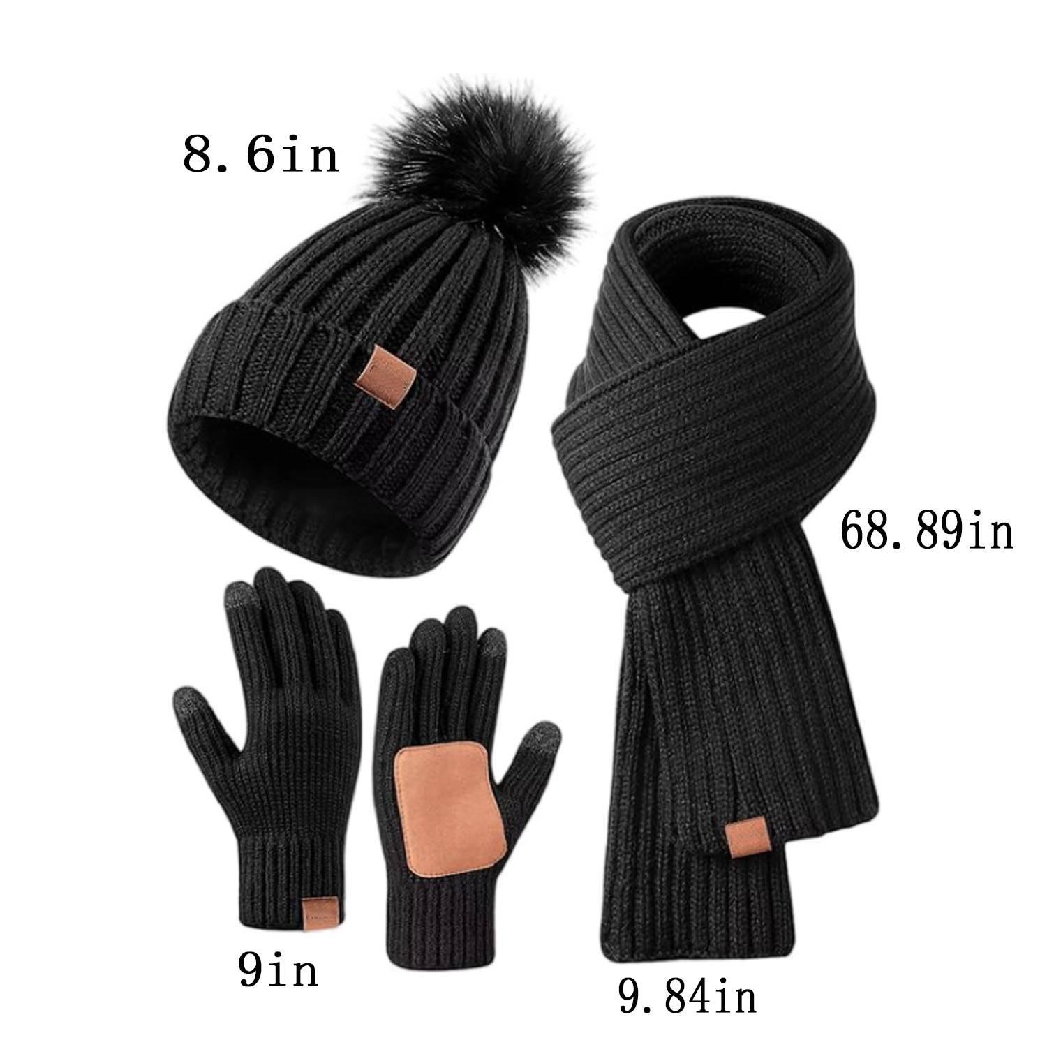 Customizable Beanie Hat Scarf Gloves Set 4