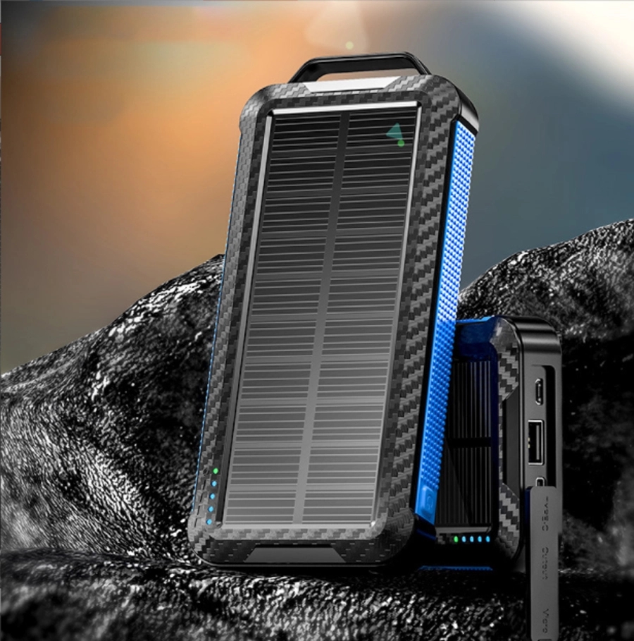 10000mah Portable Wireless Solar Charger Power Bank w/ Cable 4