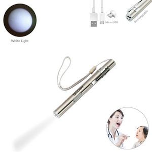 Dual LED Flashlight Pen Shaped With White And Yellow Lights 11