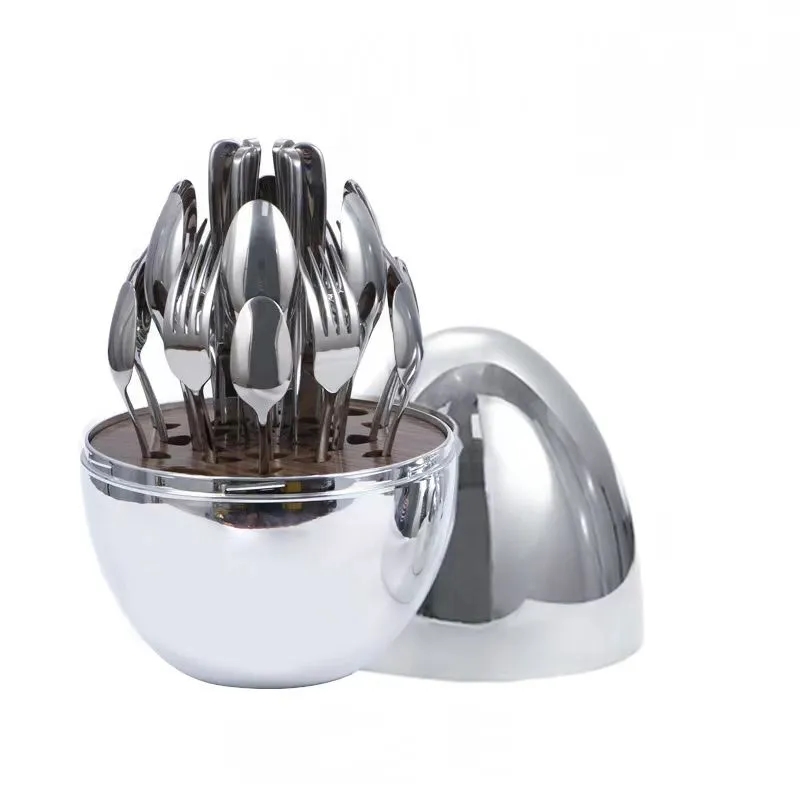 Egg-Shaped Stainless Steel Silverware Flatware Cutlery Set 2