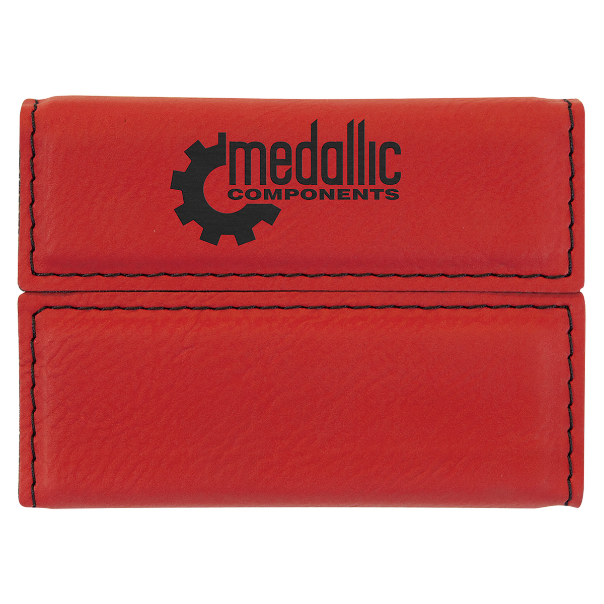Red Leatherette Business Card Holder