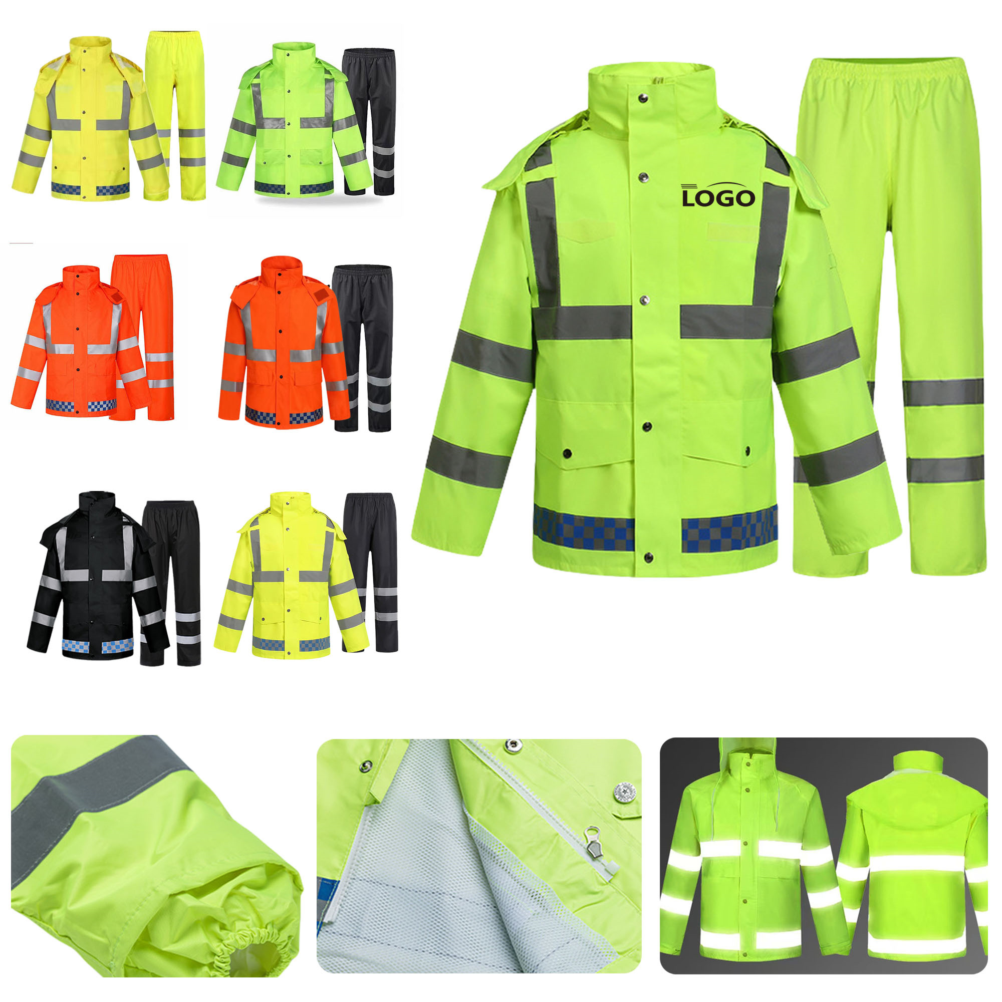 High Visibility Safety Raincoat Suit 7