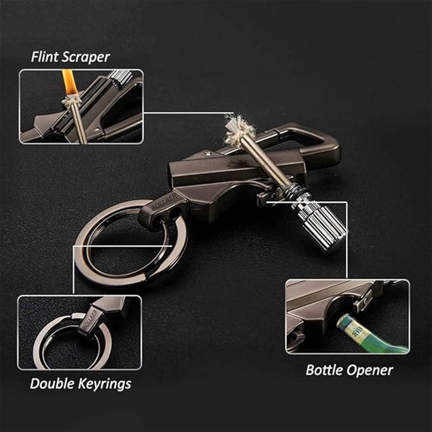 Kerosene lighter waterproof portable keychain bottle opener 4