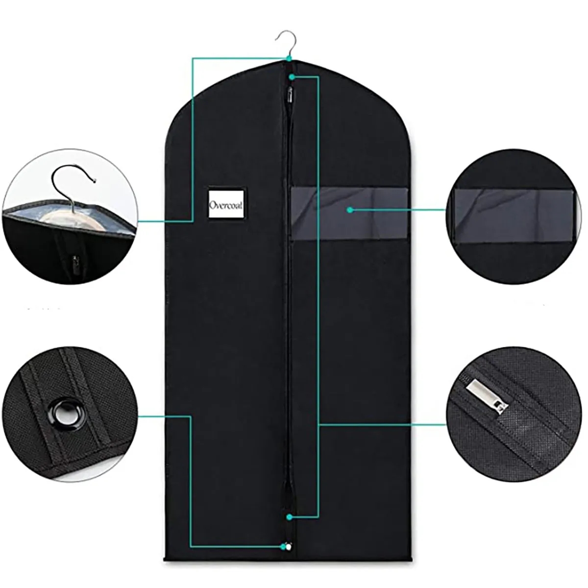 Foldable Garment Bags for Hanging Clothes with Clear Window 4
