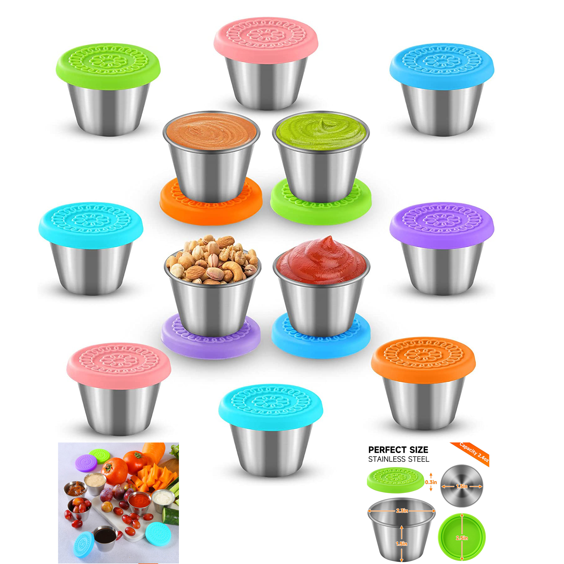 2.4oz Salad Dressing Container