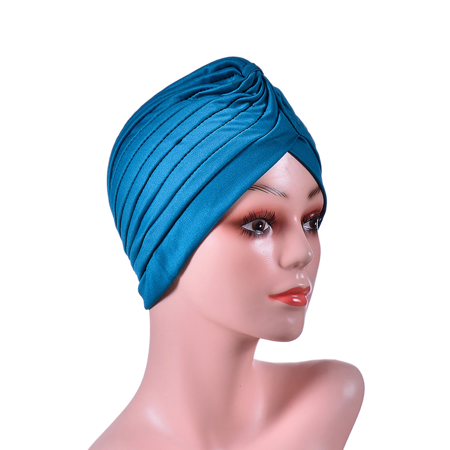 Stretch Turban Head Wrap Polyester Cap India 10