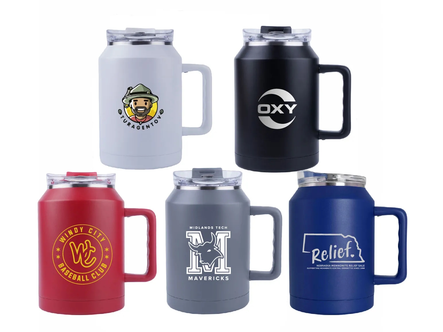 50oz double wall SS vacuum Mug &  Lid with Twist Closure 1
