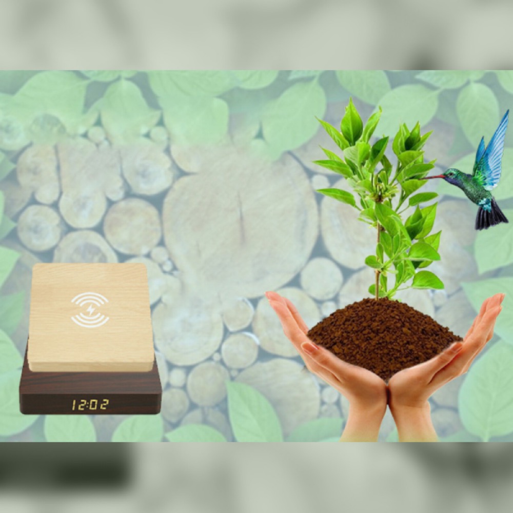 Eco Fast Wireless Charging Alarm Clock W/Temp 5
