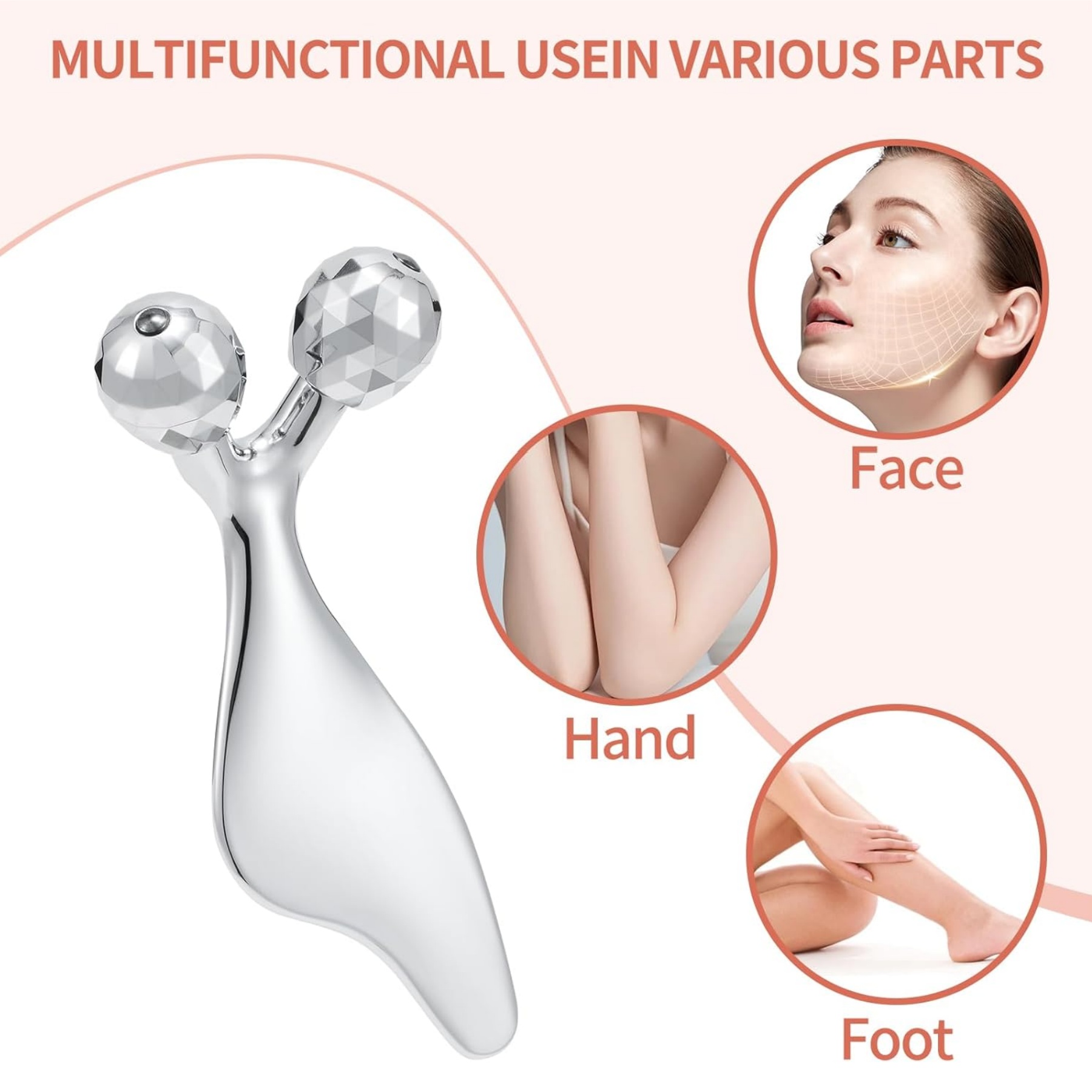 3D Metal Facial Roller Massager 2