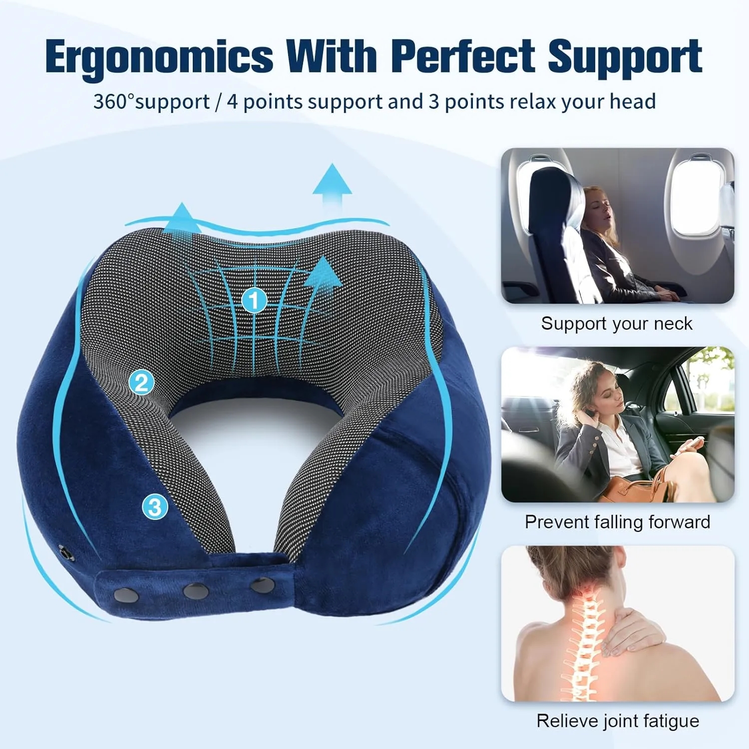 Memory Foam Neck Head Support Soft Pillow 5