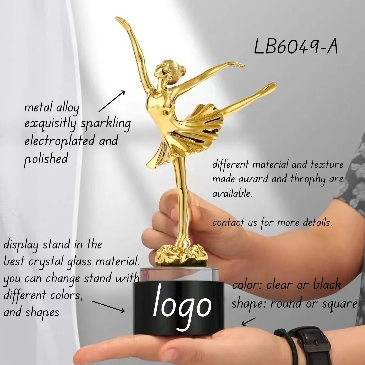 Winner Crystal Dance Trophy Ballet Award for Kids Prom Prize 5