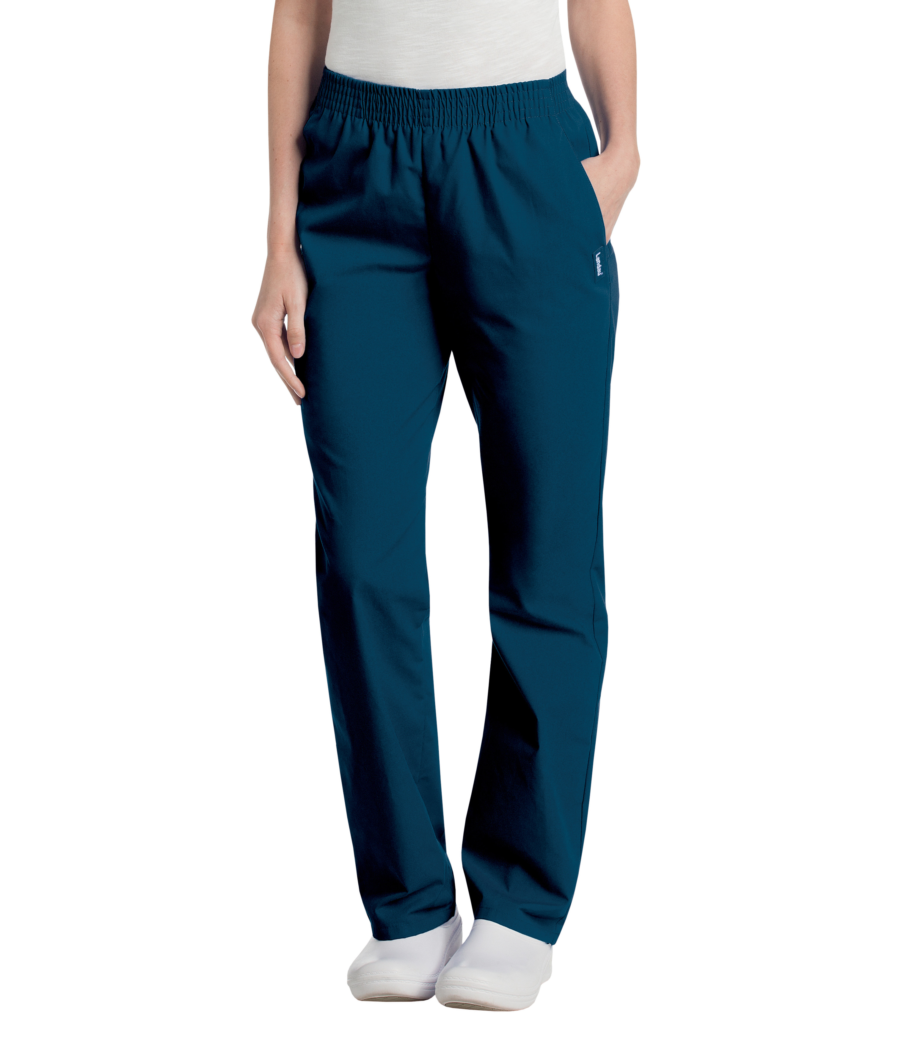 Landau - Essentials - Women's Two-Pocket High-Rise Elastic Waist Straight Leg Pant 11