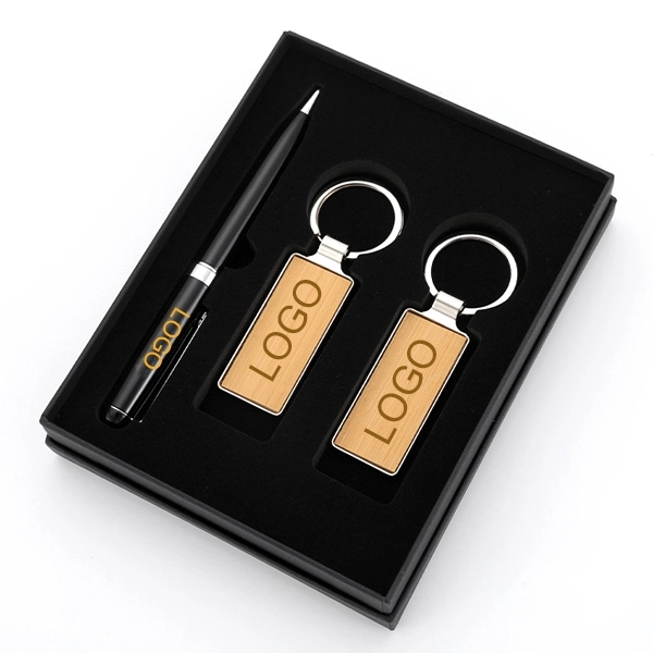 Wooden Keychain & Pen Gift Set 2