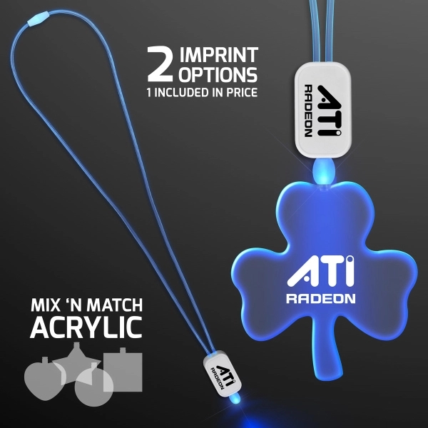 LED Neon Lanyard with Acrylic Shamrock Pendant 5