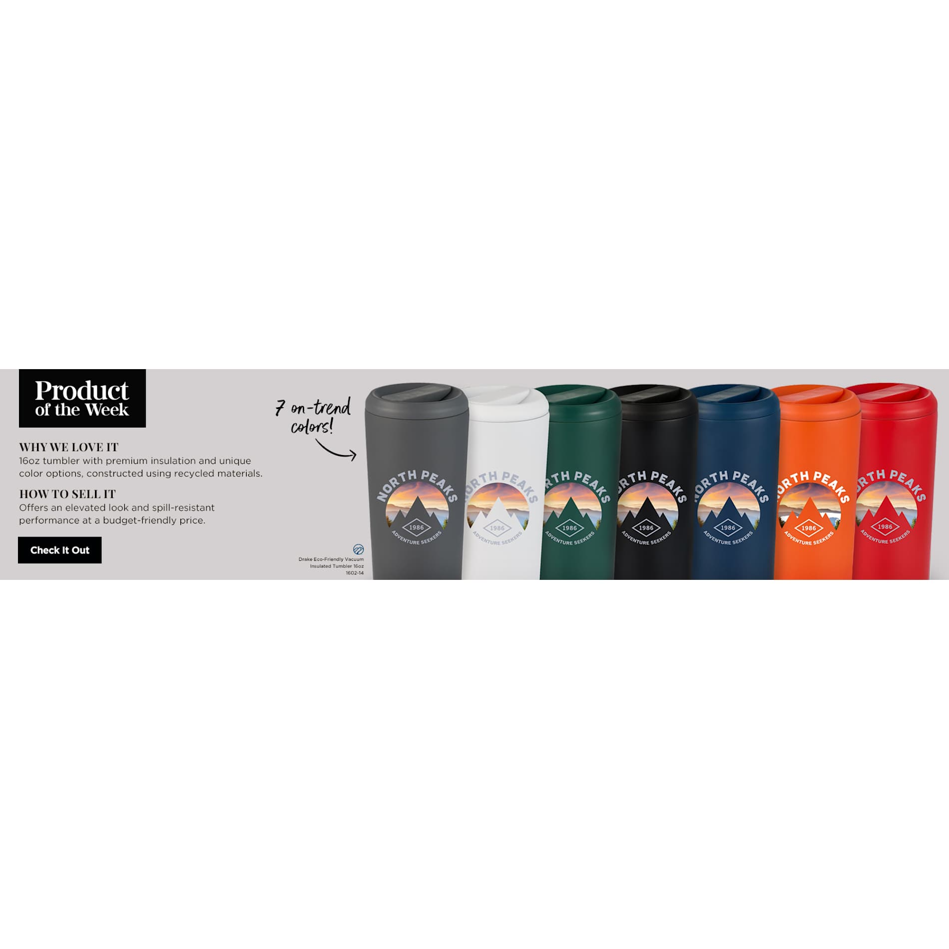 Drake Eco-Friendly Vacuum Insulated  Tumbler 16oz 16
