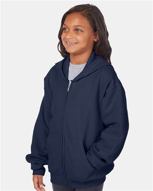 Youth EcoSmart® Full-Zip Hooded Sweatshirt - P480 10