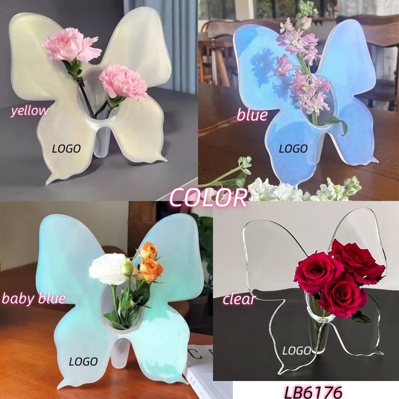 Butterfly Acrylic Frame Vase for Art Deco 4