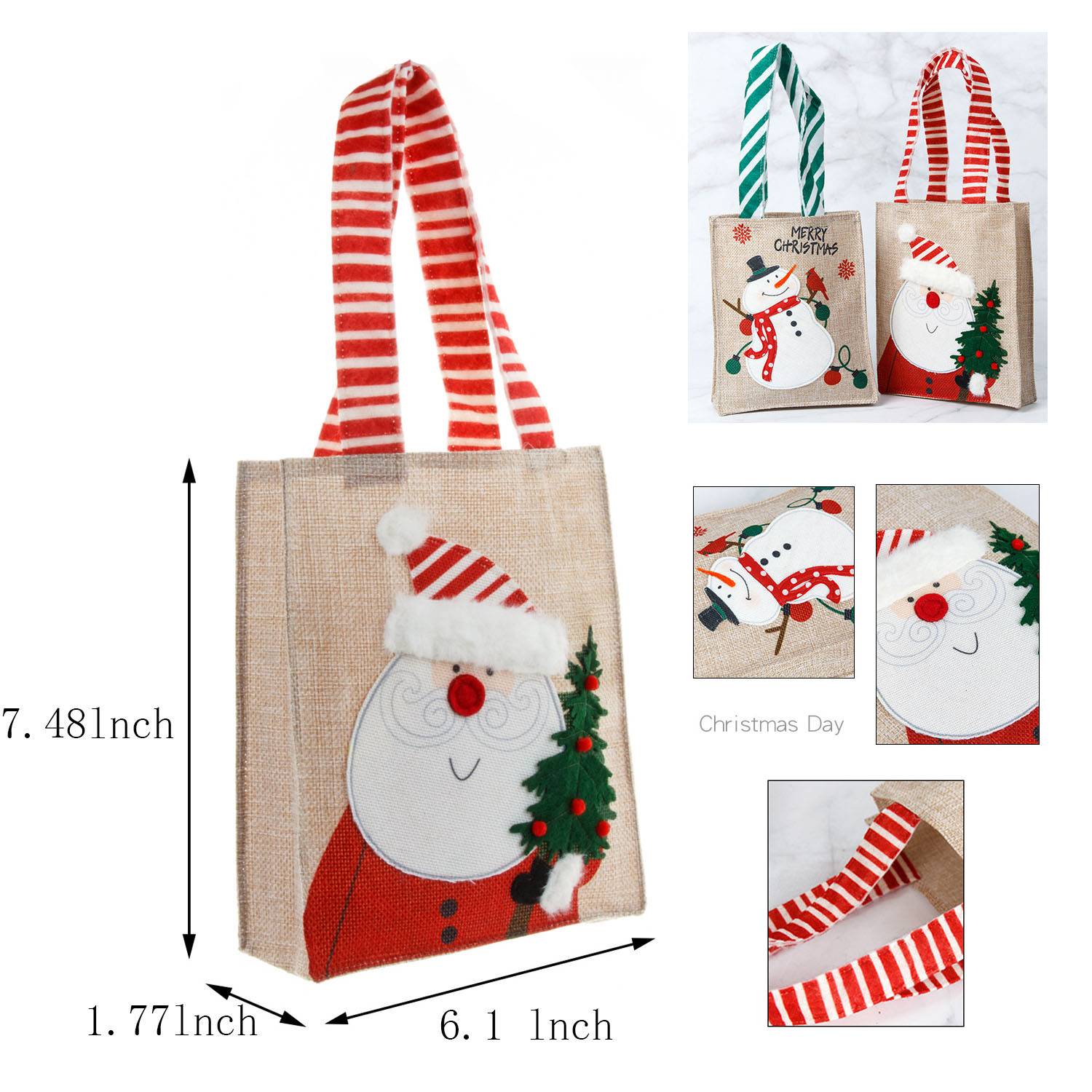 Christmas Hand Snowman Tote Bag Xmas Party Favors 2