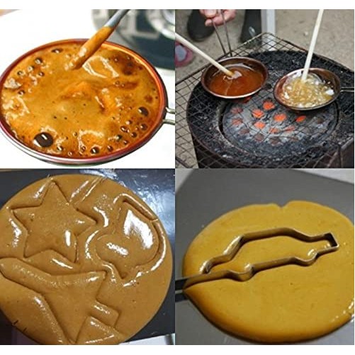 Korean Dalgona Kit Squid Game Sugar Candy Making Tools Pure Copper Plate 9PCS Set 8