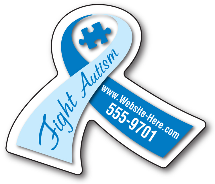 Awareness Magnet - Ribbon Shape (2.6875x2.25) - 25 Mil. 4