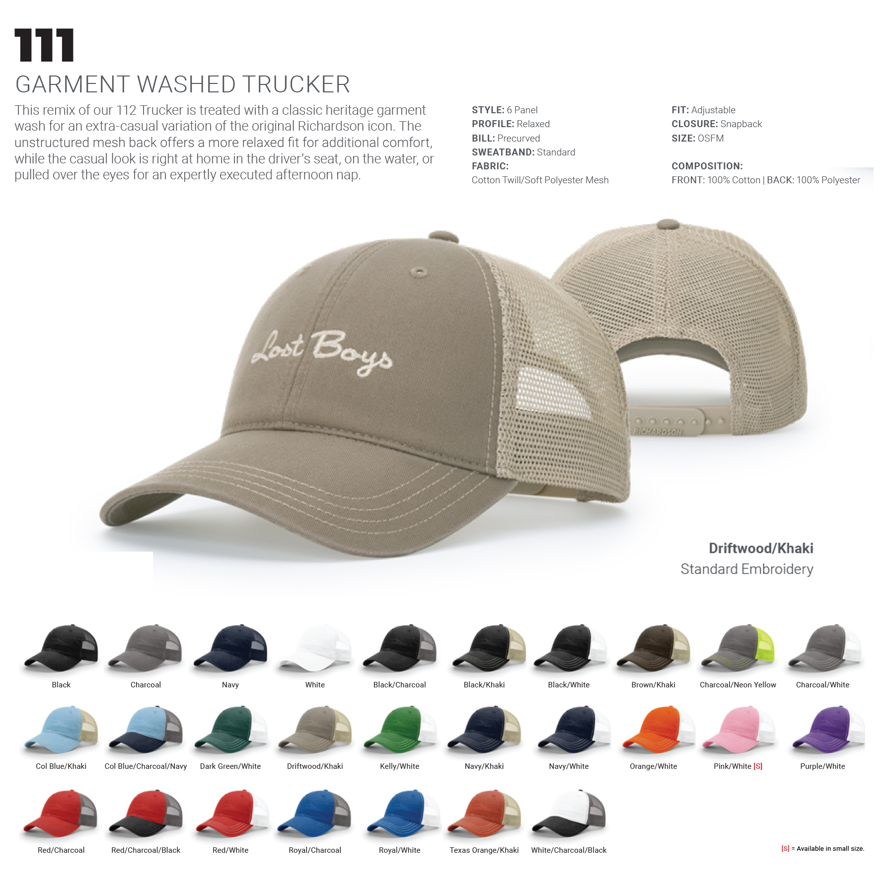 Richardson Garment Washed Snapback Trucker Cap 30