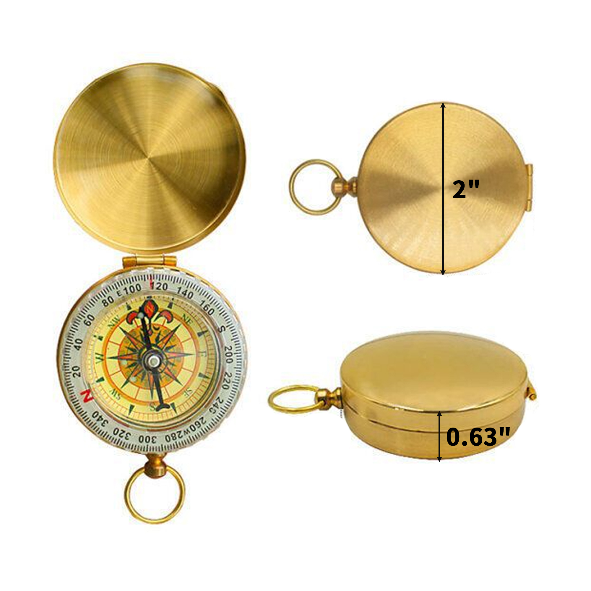 Aluminum Luminous Navigation Compass With Mirror Finish 2