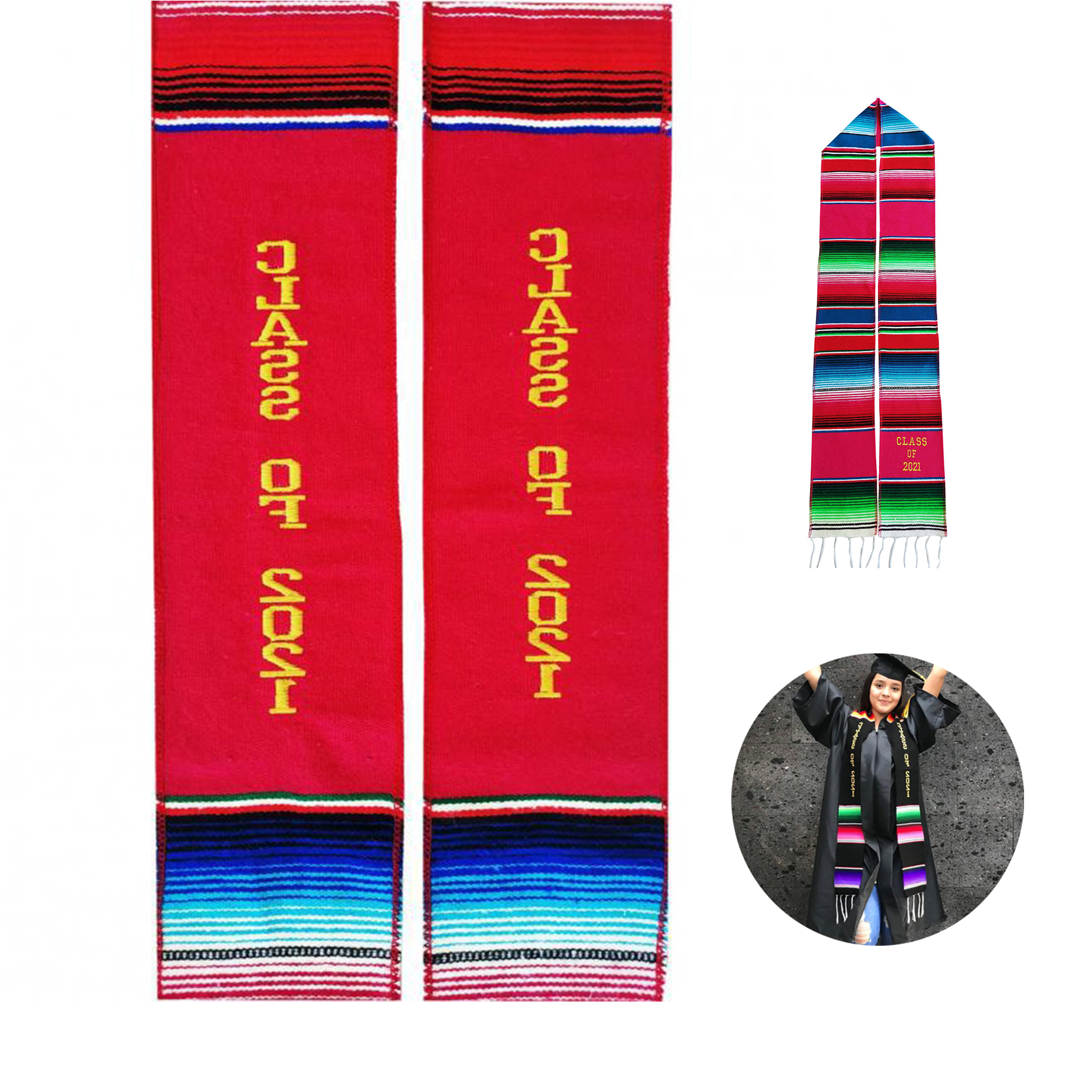 Kente Cloth Graduation Stole Sash 2