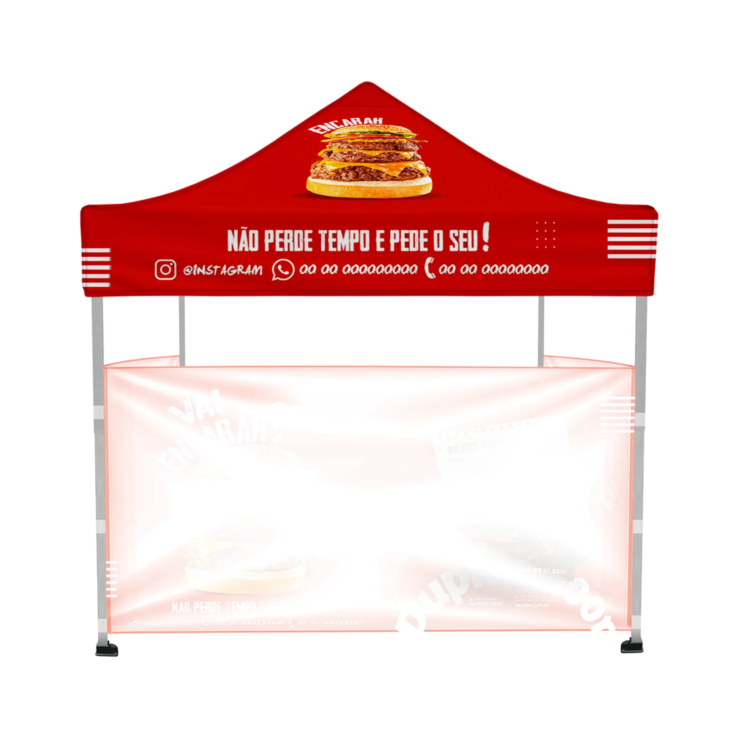 10'x10' Tent Canopy with frame and three half wall 12