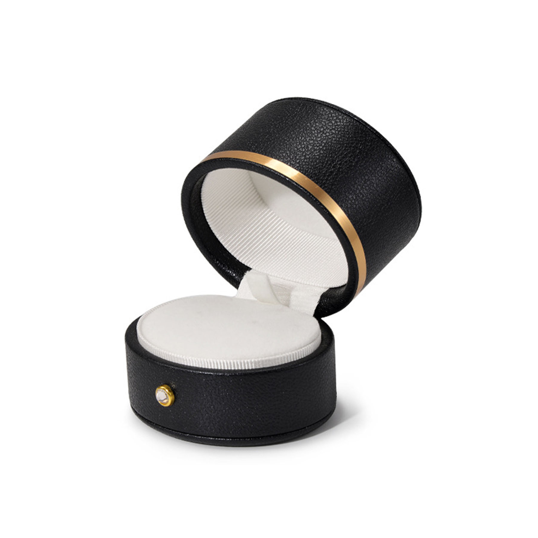 Elegant Round PU Leather Jewelry Box 2