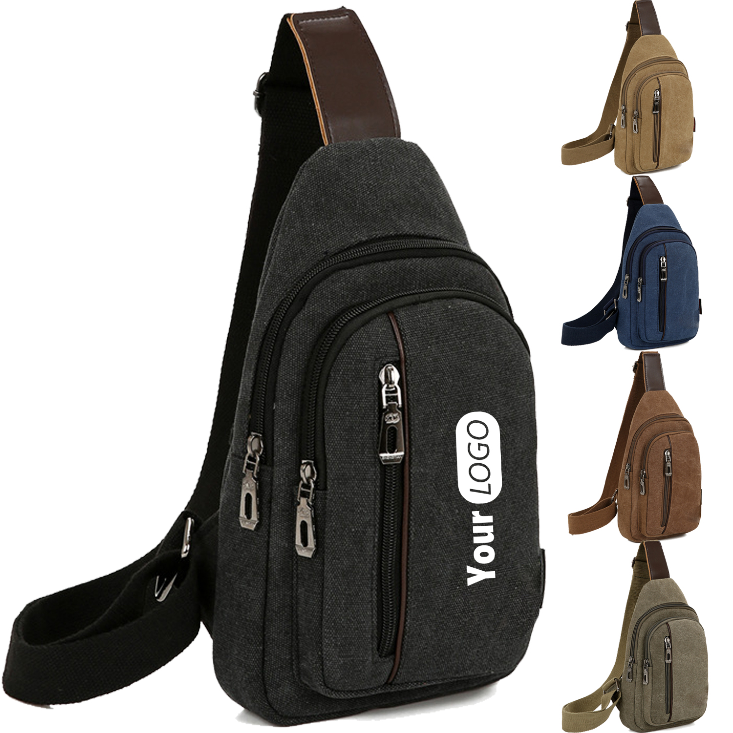 Crossbody Canvas Sling Bag Backpack with Adjustable Strap 7