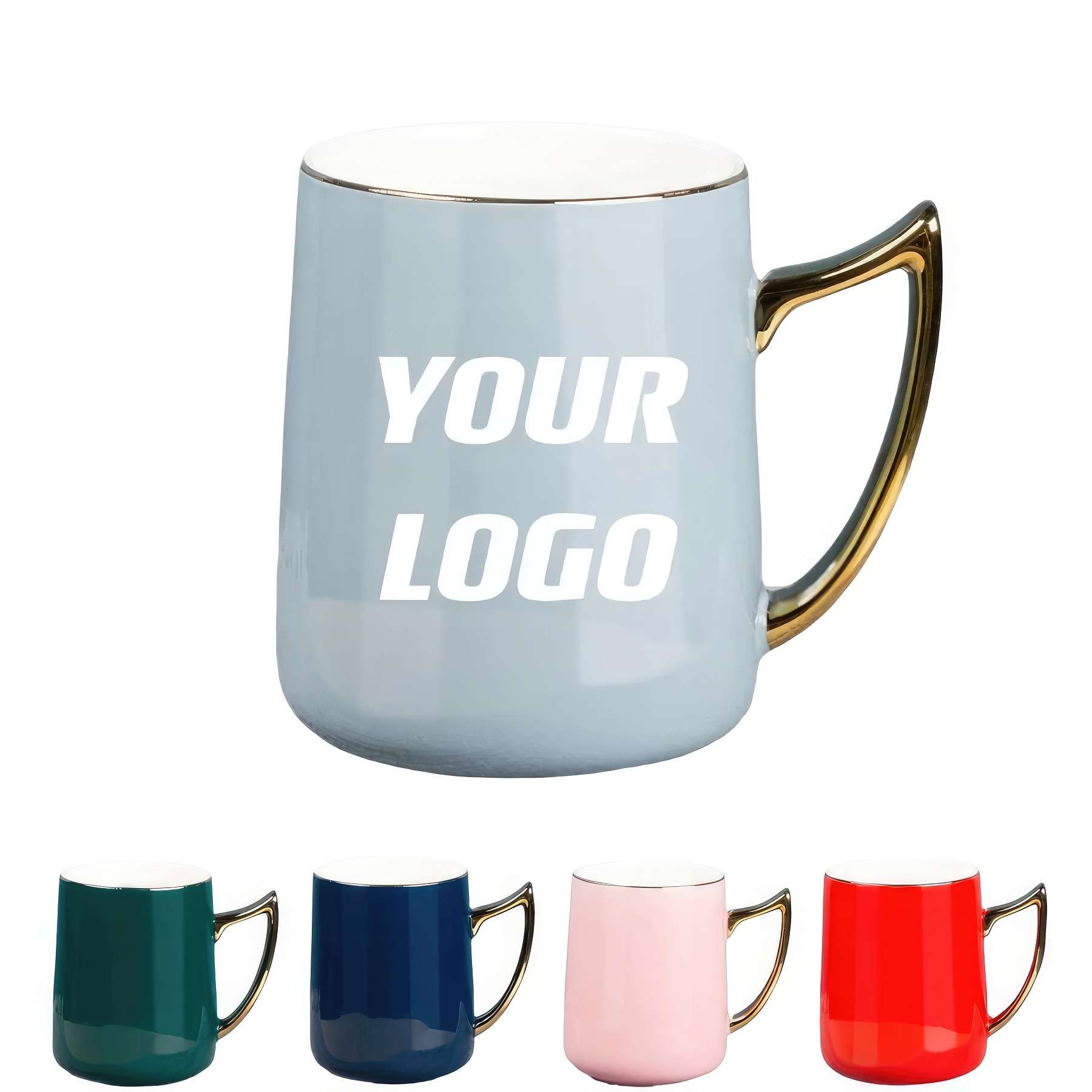 Custom 14.2 oz Gold Handle Creamic Cup 2