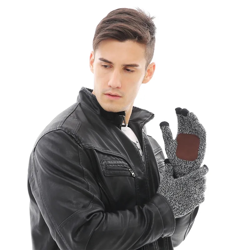 Winter Knit Hat Beanie Long Scarf Touchscreen Gloves Set 2